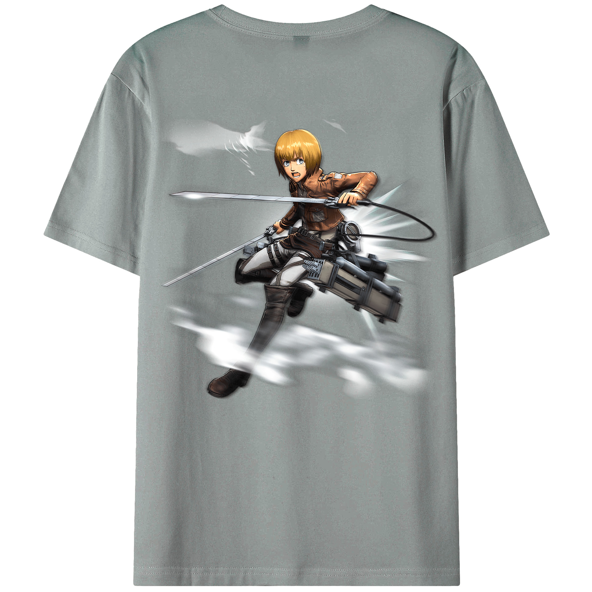 （画像用） 進撃の巨人 アルミン·アルレルト Attack on Titan Armin Arlert 綿100％ メンズ半袖Tシャツ（バックプリント） 通気性